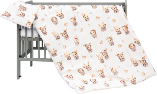 2dielne obliečky do postieľky Zajačik 100 x 135 cm šedé Scarlett