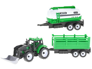 Traktor nakladač 17 cm na zotrvačník + 2 vlečky