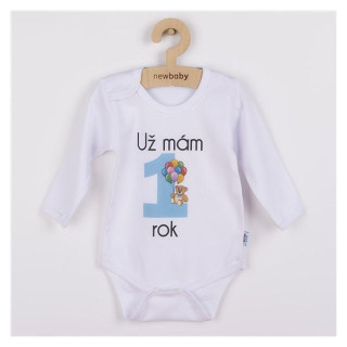 Body s potlačou New Baby Už mám 1 rok Veľ. 80 modré