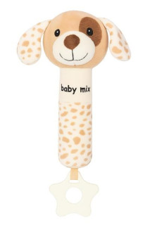 Detská pískacia plyšová hračka Baby Mix pes hnedý