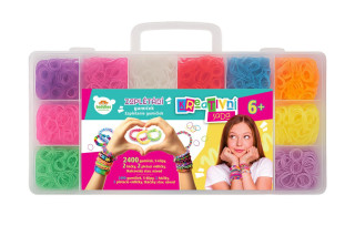 Kreatívna sada Urob si svoj náramok - pletací stav s doplnkami v plastovej krabici