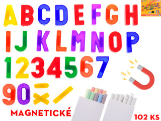 Magnety písmená a číslice 96 ks