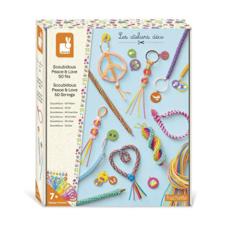 Kreatívna súprava Tvoríme s bužírkami Scoubidou Mier a láska Janod