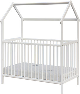 Detská postieľka domček Rika s vyberacími priečkami borovica biela 120 x 60 cm Scarlett