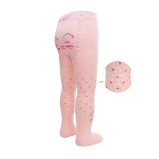 Pančucháče s protišmykom 3x ABS veľ. 80/86 ružové mačka Be Snazzy