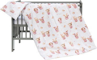 2dielne obliečky do postieľky Zajačik 100 x 135 cm ružové Scarlett