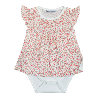 Dojčenské body/šaty krátky rukáv mušelín - potlač Baby Service