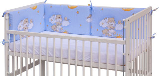 Mantinel do postieľky 4dielny - Mráčik - 180 x 30 cm - modrý Scarlett