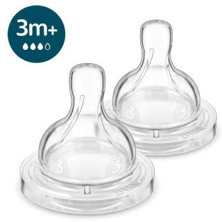 Philips AVENT Cumlík na fľašu Anti-colic stredný prietok 3 m+, 2 ks