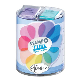 Pečiatkovacie vankúšiky Aladine Stampo Izink Pigment, 10 ks - pastelové farby