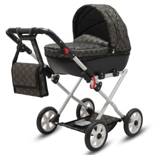 Luxusný detský kočík pre bábiky zlato čierny New Baby Comfort