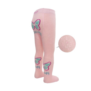 Pančucháče s protišmykom 3x ABS veľ. 80/86 ružové motýlik Be Snazzy