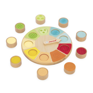 Kruhové dotykové senzorické pexeso s rôznymi povrchmi Janod