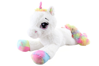 Plyšový jednorožec 80 cm biely