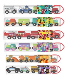 Súprava drevených autíčok v tube 4 ks