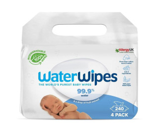 4x WATERWIPES 100% BIO odbúratené obrúsky 60 ks