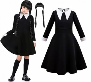 Detský kostým Wednesday classic s parochňou