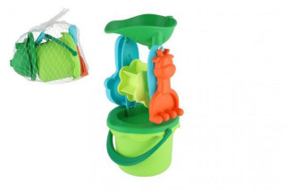 Sada na piesok plast vedierko so sitkom 13x10cm, lopatka, hrabličky, mlynček v sieťke