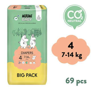 Eko plienky Muumi Baby 4 Maxi 7–14 kg 69 ks