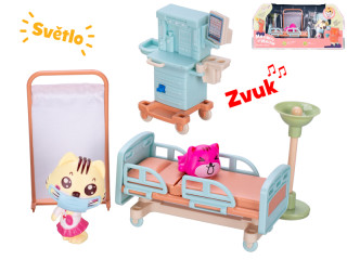 Sada zvieracej ordinácie s doplnkami na batérie so svetlom a zvukom 6 ks