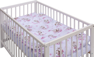 Detská postieľka s kompletnou výbavou Scarlett Fiki 120 x 60 cm - ružová