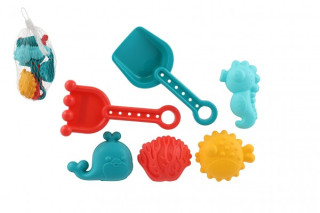 Súprava na piesok plast lopatka, hrabličky, formičky 4 ks