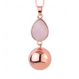 Tehotenská rolnička Fantasy Rose gold faceted pink drop