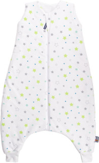 Letný bio spací vak s nožičkami hviezdičky na bielej Kaarsgaren