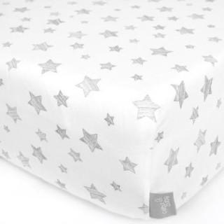 Prestieradlo 100% bavlna jersey 140 x 70 cm Grey stars