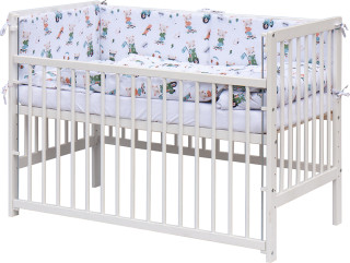 Detská postieľka s kompletnou výbavou Scarlett Peko 120 x 60 cm biela