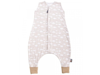 Letný spací vak s nohavicami bambus béžový s obláčikmi Vel.  110 cm Kaarsgaren