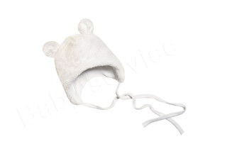 Zimná čiapočka wellsoft s uškami smotanová Baby Service