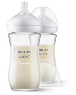 Fľaša Natural Philips Avent Response sklenená 240 ml, 1 m+, 2 ks