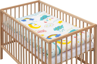 Detská postieľka s kompletnou výbavou 120 x 60 cm prírodná Papilo Scarlett