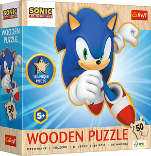 Drevené puzzle Sonic, 50 dielikov