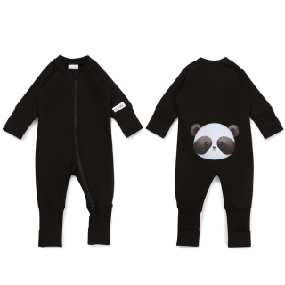 Detský rastúci overal Panda All Black čierna Moniel