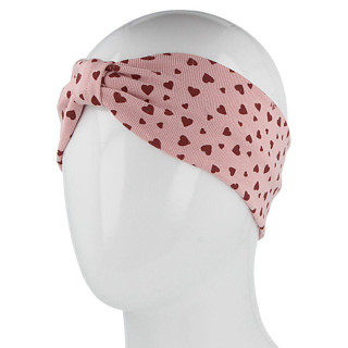 Bavlnená čelenka Srdiečka svetlo ružová RDX