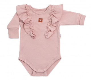 Rastúce body Nature s dlhým rukávom a volániky staroružovej Baby Nellys