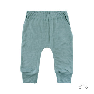 Dojčenské nohavice merino vlna Sage Green PoPoLiNi