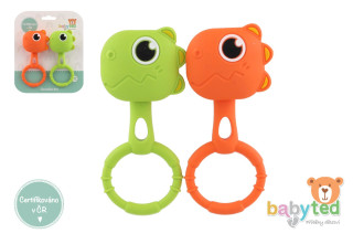 Hrkálka dino 2ks silikón 13 x 5 cm Babyted