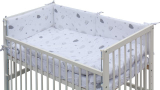 Detská postieľka biela s kompletnou výbavou 120 x 60 cm Krena Scarlett