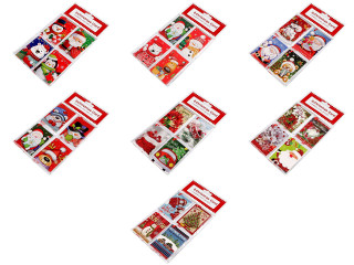 Vianočná papierová visačka/menovka na darčeky roztváracie 8 ks