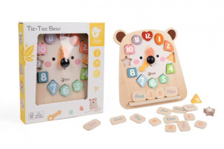 Výukové hodiny medveď - vkladačka drevené 26x29x5 cm