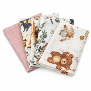 Bavlnené plienky s potlačou 60 x 80 cm Standard girl 5 ks New Baby