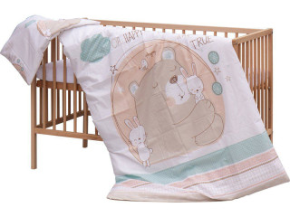 Detská postieľka s kompletnou výbavou, 120 x 60 cm, Eri Scarlett