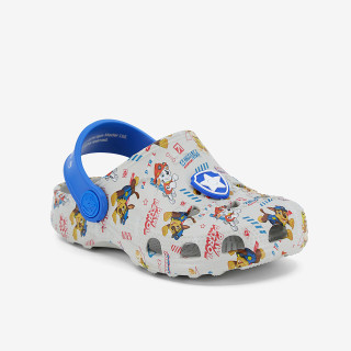 Detské clogsy nazúvaky Tlapková patrola Little Frog sivé s amuletom Coqui