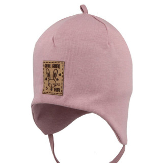 Dievčenská dojčenská čiapka viazacia Zajac ružová RDX