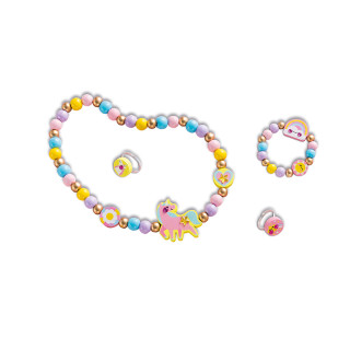 Kreatívna súprava Výroba šperkov drevené korálky Dúhová krajina 4 ks Janod Atelier