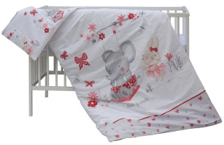 Detská postieľka biela s kompletnou výbavou 120 x 60 cm Soly Scarlett