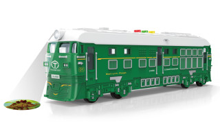 Vlak na zotrvačník s efektmi a projekciou zelený 33 cm